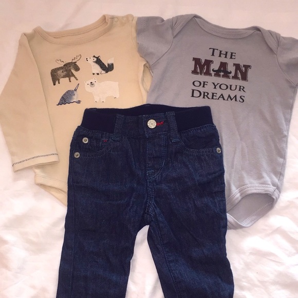 πHPπ Onesies & Baby GAP Denim Set - 6-12M - Picture 1 of 11